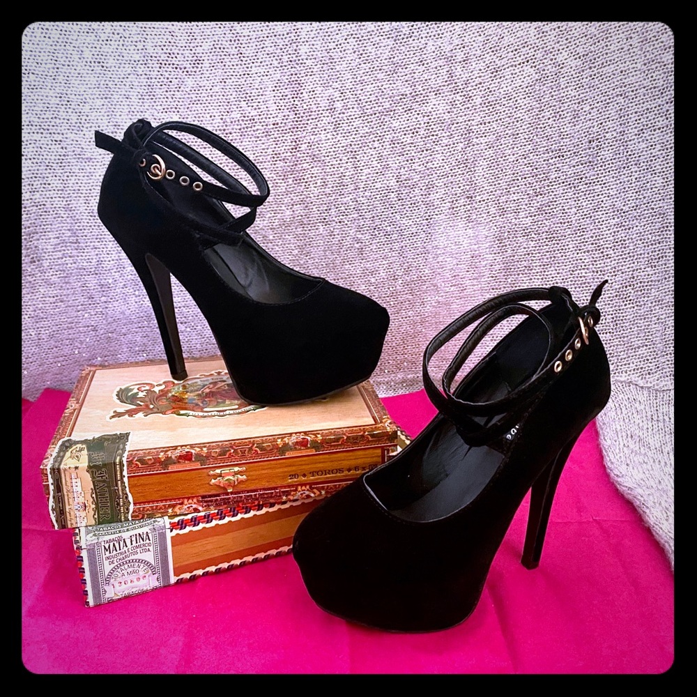 Suede high heels